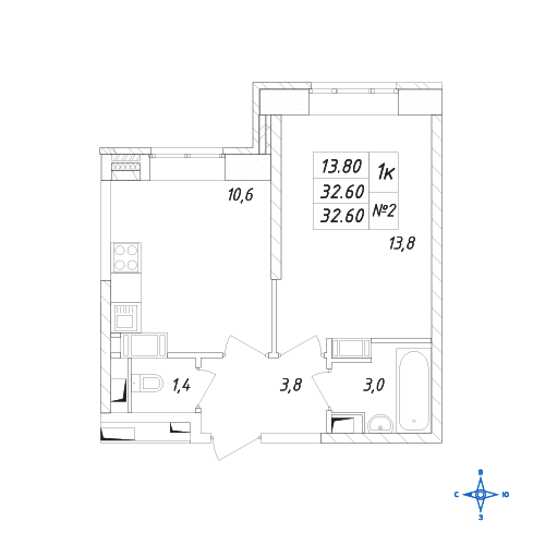 Планировка квартиры в ЖК Химки