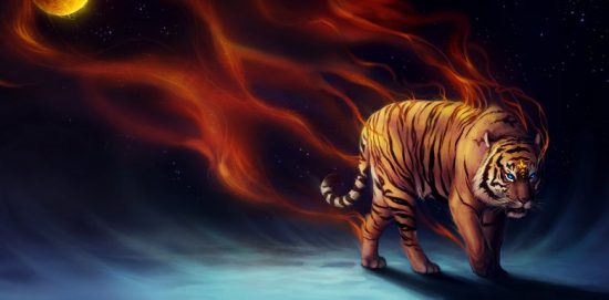 тигр с огненным ветром