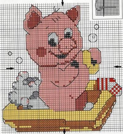 схема вышивки свиньи символа года 2019