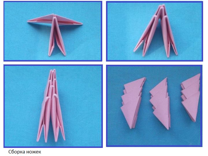 Пошаговый МК оригами свиньи из модулей