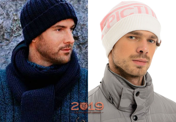 Модная мужская шапка с отворотом на 2019 год