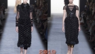 Черное платье с меховой отделкой Armani Prive осень-зима 2018-2019