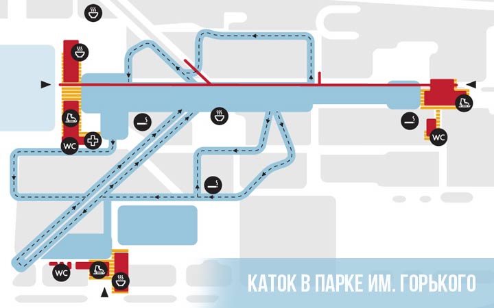 Схема катка в парке Горького
