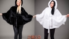 Шуба-мантия из натуральной норки мода 2019 года