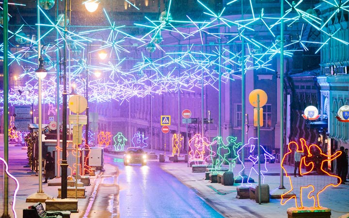 Улицы новогодней Москвы