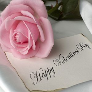 Открытка с розой на День Святого Валентина